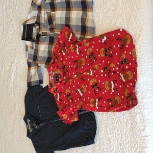 Youth Holiday Button Down Shirts